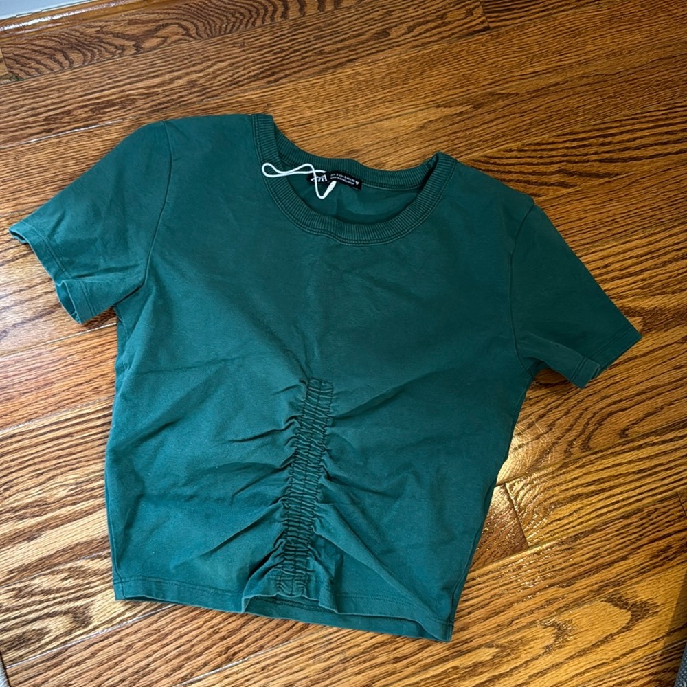 Green ZARA Crop Top size Small